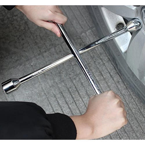 14 Inch 4 Way Cross Lug Wrench Universal Car Tire Wheel Spanner