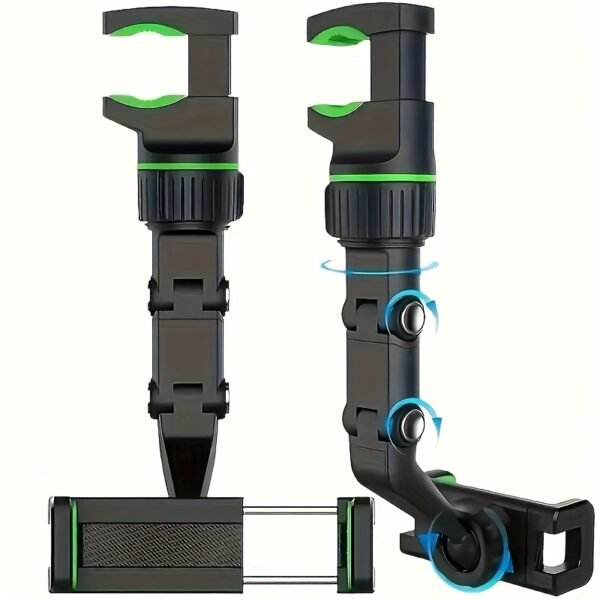 360° Rotatable Car Phone Holder Adjustable L-Shaped Mount Secure Grip Dashboard Stand