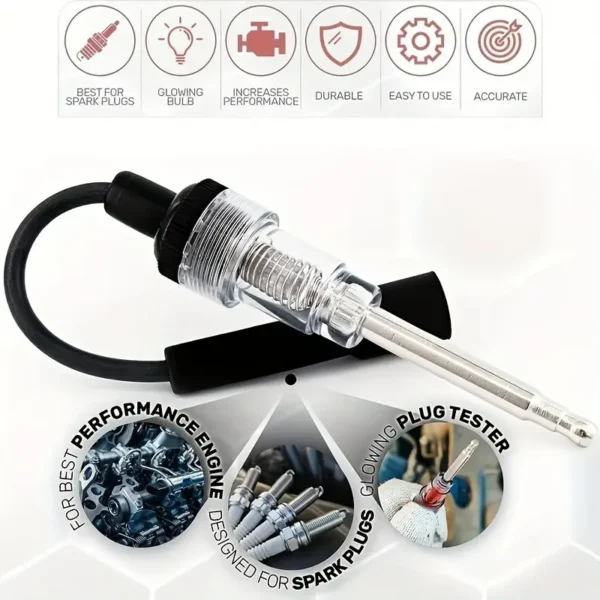 Car Spark Plug Tester Pen Ignition Coil Tester Tool Auto Checker Detector Automotive Ignition System Tester Automotive Ignition
