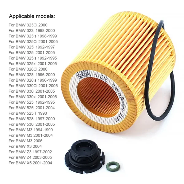 Car Engine Oil Filter 11427512300 11421427908 Oil Filter Replacement for BMW 323i 325i 328i 330i M3 X3 Z3 Z4 X5