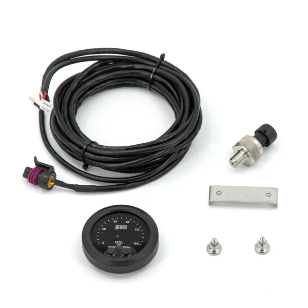 Electronic Oil pressure Gauge With 1/8NPT Sensor Red Display Digital 0-150PSI AN6 9MM To 1/8NPT Adapter