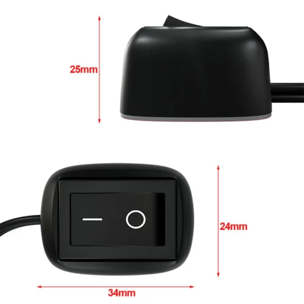 OPENMALL Universal Car Switch Paste Type Toggle Switch with Cable 100cm DC 12V for Fog Ring Drive Lights Neon Lights M8Z3