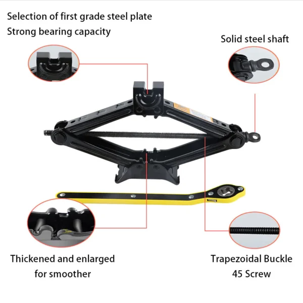 1.5 Ton Heavy Duty Jack Car Scissor Jack with Handle Lift Tire Wrench Handle Repair Tool Jack Lifting Repair Tools
